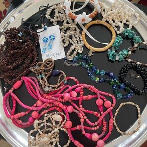 Vintage Beachy, Tropical Mixed Jewelry Bundle 18 Wearable Pieces